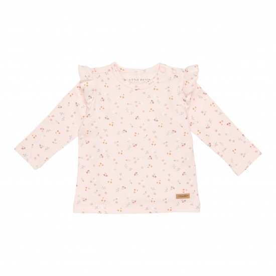 T-Shirt langarm Little Pink Flowers 74 | Little Dutch
